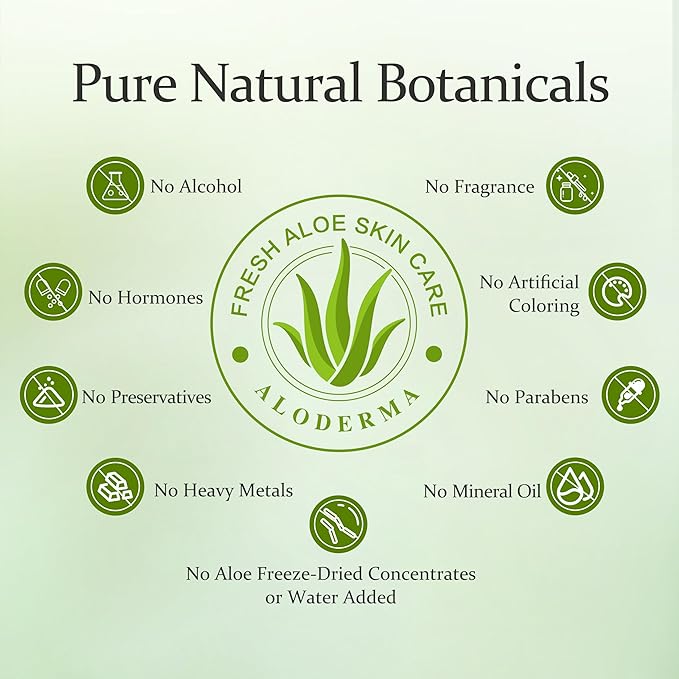 Aloderma 99% Organic Pure Aloe Vera Gel Made within 12 Hours of Harvest, 17.6oz Value Pump, Lightweight Non-Sticky Aloe Vera Gel for Sunburn Relief, Natural, Soothing Aloe Vera for Face & Hair, 3-Pack