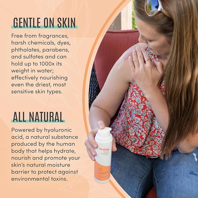 Active Skin Repair Face and Body Hydrating Serum, EWG Certified Hyaluronic Acid for All Skin Types, Dermatologist-Tested Moisturizing Anti-Aging Serum with Ceramides & Niacinamide, 5 fl. oz.