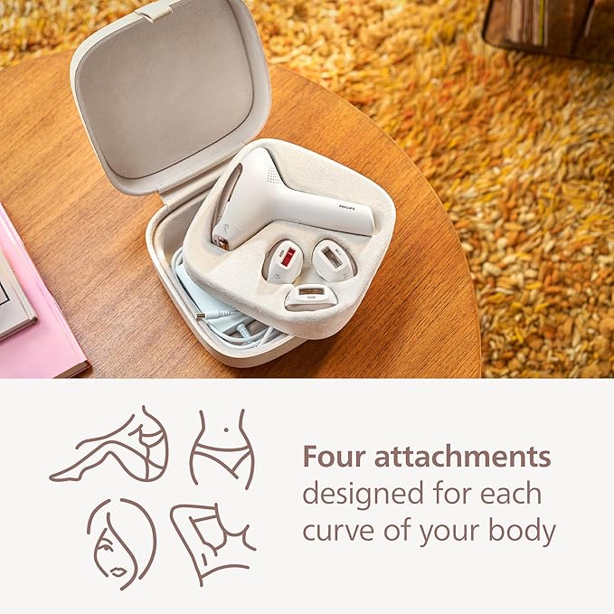 Philips Lumea 9000 Series IPL Hair Removal Device - Alternative to Laser Hair Removal, SenseIQ Technology and Lumea App, 4 Attachments for Body, Face, Bikini & Underarms, for Women & Men, BRI984/03