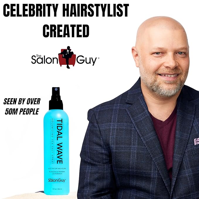 THESALONGUY Tidal Wave Sea Salt Spray – Texturizing & Volumizing Hair Spray for Beach Waves, Natural Texture & Lift – Styling Spray for Men & Women, 8 oz