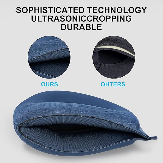 ALASKA BEAR 100% Blackout Sleep Mask Most Comfortable Contoured Eye Cups and Nose Covering for Women Men, 3D Pillowy Soft Light Blocking Eye Mask 0 Pressure on Eyelids & Eyelashes, Earplugs Set, Blue