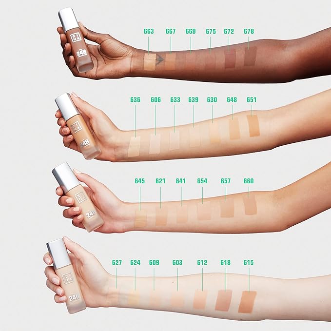 3INA The 24H Foundation 609-24H Light Pink Cream, 1.01 Oz - Medium To High Buildable Coverage, Smooth Matte Finish, Cruelty Free, Vegan, Waterproof