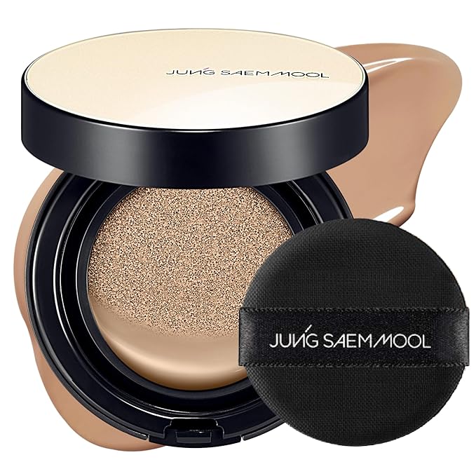 JUNG SAEM MOOL Essential Skin Nuder Cushion 25N Bronze 0.49 Fl Oz, No Refill, Natural Radiant Finish Cushion Foundation with Buildable Coverage, Lightweight Texture, Korean Foundation Makeup