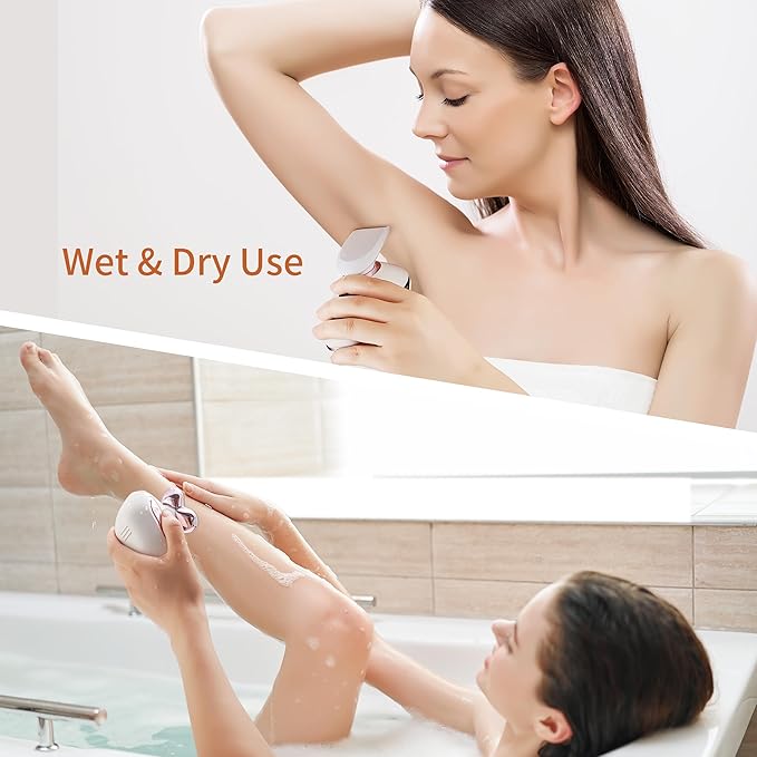 Women's Electric Razors For Women Legs Pubic Facial Hair Removal 2 In 1 Womens Electric Shaver For Women,Bikini Trimmer For Lady,Waterproof