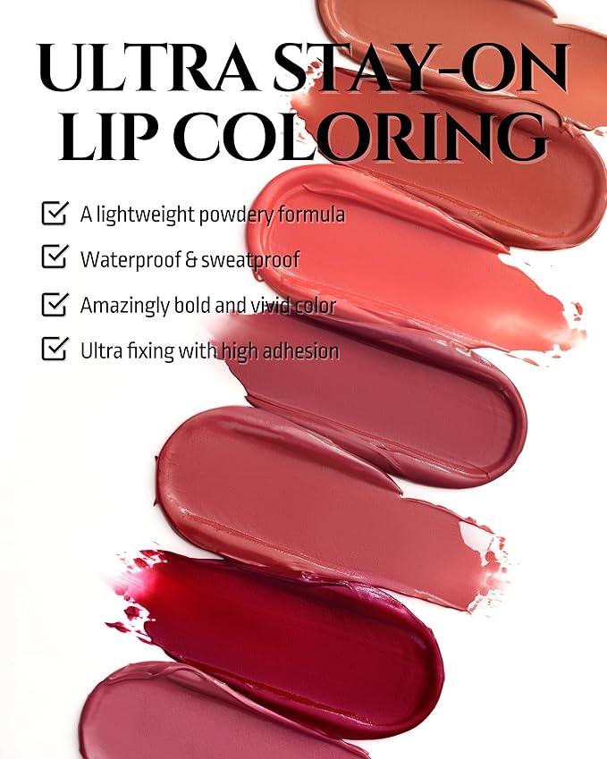 HEVVYMAKEUP Ultra Stay-On Lip Coloring Tint - Vibrant Matte Finish Lip Tint - Long Lasting Airy Weightless Lips with Perfect Fixing - Korean Lip Makeup, Metro Pink, 0.11oz.