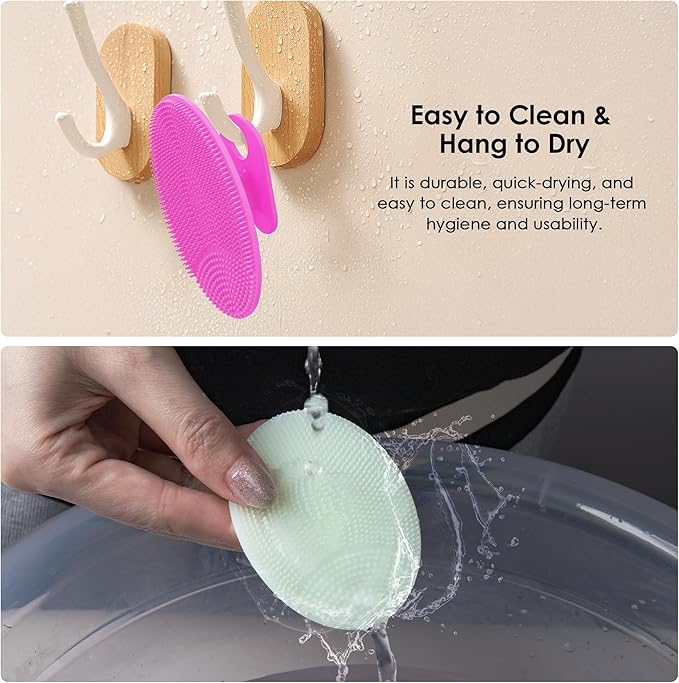 6 Pack INNERNEED Silicone Face Scrubber for Deep Cleansing and Exfoliation – Soft Facial Cleansing Brush, Gentle for All Skin Types, Blackhead & Acne Pore Care