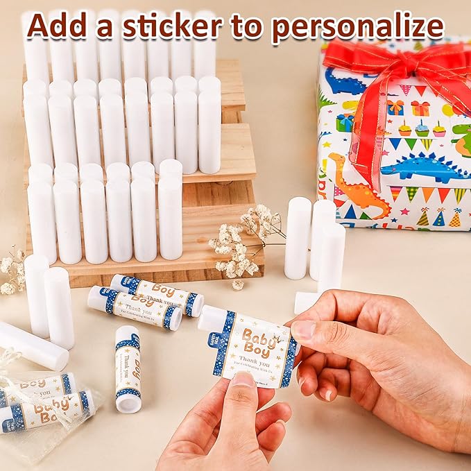 120 Pack Lip Balm Unlabeled, Natural Lip Balm Bulk Blank Tube, Personalized Lip Balm for Party Favors and Gift Basket Filling, Wedding or Baby Shower-5 Flavors