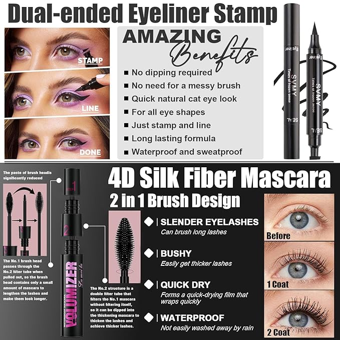 All in One Makeup Kit for Women,Includes Naked Eyeshadow,Liquid Foundation,Lipstick Set,Mascara,Makeup Brush,Makeup Sponge,Eyebrow Powder,Eyebrow Soap,Eyeliner Stamp,Primer,Contour Stick,Makeup Bag