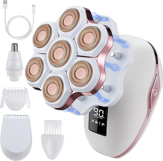 Women's Electric Razors for Women Legs Pubic Facial Hair Removal 3 in 1 Womens Electric Shaver for Women,Bikini Trimmer for Lady,Magnetic Head Shaver for Men,Waterproof