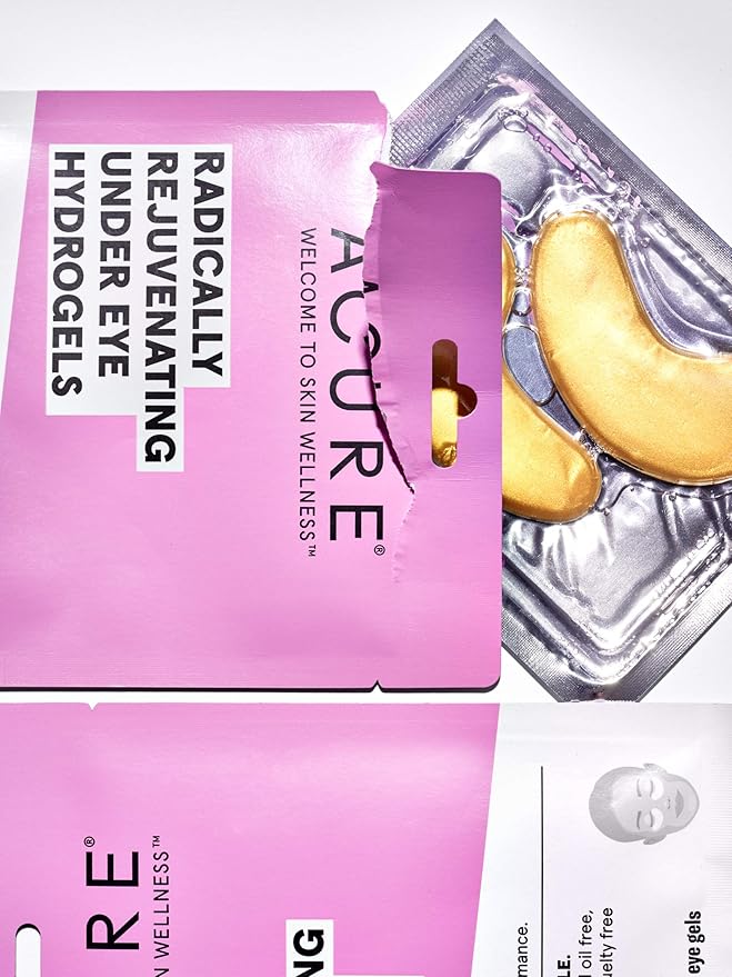 Acure Radically Rejuvenating Under Eye Hydrogel Mask, Provides Anti-Aging Support, & Silk Tree, Purple, Cucumber, 0.236 Fl Oz (Pack of 2)