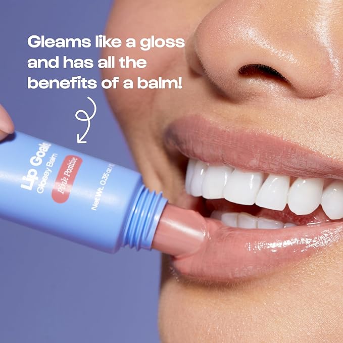 Alleyoop Glossy Lip Balm - Lip Goals, Pink Positive (Sheer Bare Pink) - Hydrating & Moisturizing Lip Care for Cracked Lips - Natural Plumping Lip Moisturizer That Smooths, Soothes, & Protects - Vegan