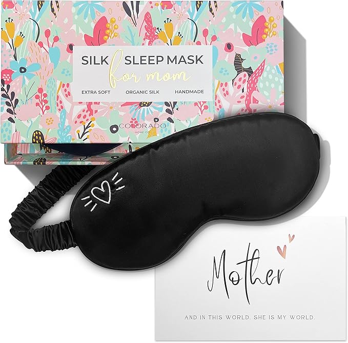 Silk Sleep Mask - Mothers Day Gift for Mom - Unique and Thoughtful Mom Gift - Perfect for Moms First Mothers Day and Women You Love, Mom from Daughters by Colorado Home Co.