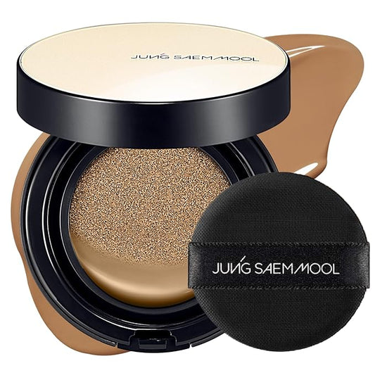 JUNG SAEM MOOL Essential Skin Nuder Cushion 30N Amber 0.49 Fl Oz, No Refill, Natural Radiant Finish Cushion Foundation with Buildable Coverage, Lightweight Texture, Korean Foundation Makeup