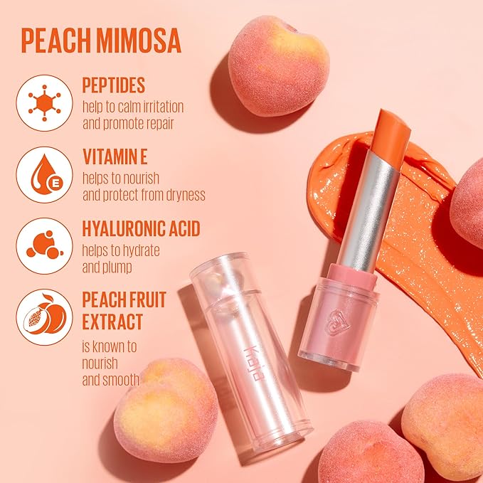 Kaja Juicy Glass Lip Balm | Plumping, Hydrating, Korean Lip Balm, Moisturizing Lip Care, 24hrs Long-lasting Hydration, Nourishing Lip Care | Peach Mimosa, 0.15 oz.