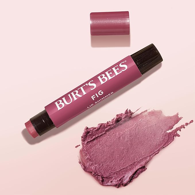 Burt's Bees Shimmer Lip Tint, Tinted Lip Balm Stick, Moisturizing for All Day Hydration with Natural Glowy Pigmented Finish & Buildable Color, Fig, 1 Tube, 0.09 oz.