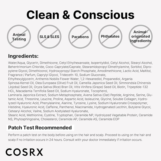 COSRX PEPTIDE 132 Hair Bond Repair Treatment - Deep Conditioner Hair Mask for Damaged, Dry Hair, Repairs Breakage & Split Ends with Collagen & Hyaluronic Acid, For All Hair Types – 4.05 fl oz