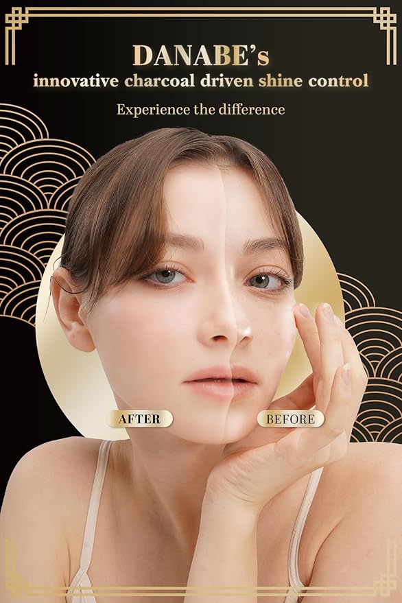 [KPOP Beauty] Makeup Friendly Oil Blotting Paper - DANABE Bamboo Charcoal Face Oil Blotting Sheets | Korean Skincare Oil Absorbing Sheets for Face (4x3.6 in.100 Large Sheets)