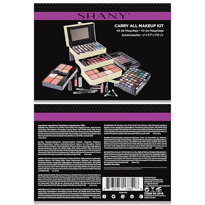 SHANY All In One Makeup Kit (Eyeshadow, Blushes, Face Powder, Lipstick, Eye liners, Makeup Pencils and Makeup Mirror - Makeup Set With Reusable Makeup Storage Box - White