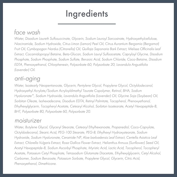 Unisex 3 Step Skin Care Routine including Face Wash, Moisturizer and Night Cream, Skin Care Set for Men and Women, Travel Size