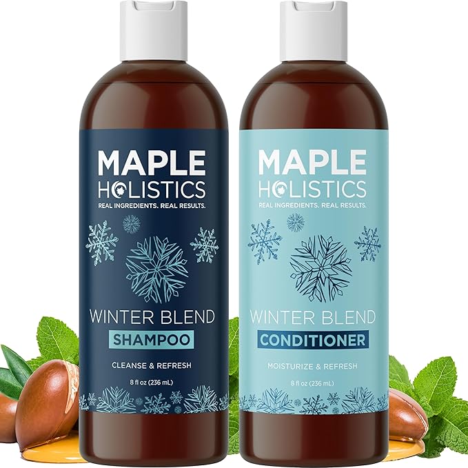 Sulfate Free Hard Water Shampoo and Conditioner - Hard Water Hair Treatments of Product and Minerals with Five Mint Essential Oils for Replenishing Hydration and Hair Shine - Paraben & Cruelty Free
