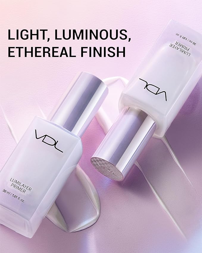 VDL Lumilayer Primer (Glowy Finish, 1.01fl oz) - Illuminating Pearl Makeup Base for Glowing Skin. Korean Makeup. Hydrating Radiance