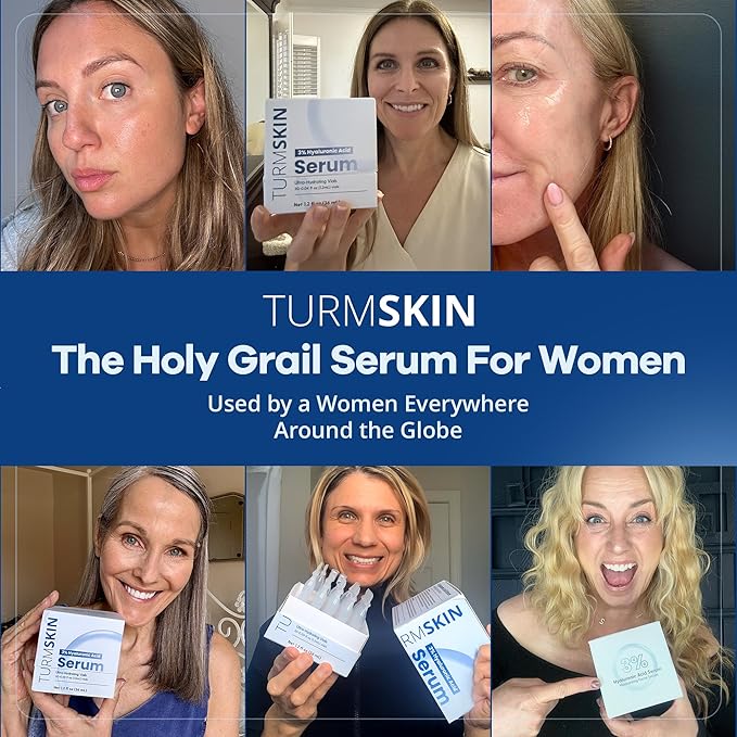 TURMSKIN® Hyaluronic Acid Serum Ampoules [ULTRA HYDRATING VIALS] - 3% Hyaluron Booster for Glass Skin & Anti Aging - 24 Hours Hydration - Soft PE Triple Hyaluronic Complex for Faceskin Repair & Renew