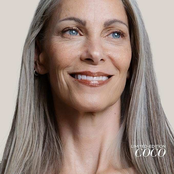 FITGLOW Beauty Lip Colour Serum | Hydrating Lip Gloss | Plumping Anti-Aging Lip Treatment | Natural Shine with Pomegranate Sterols & Collagen | Buildable Color for Dry Chapped Lips | Coco - 10g