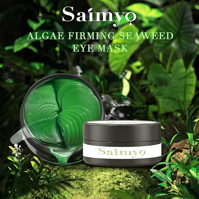 Green Seaweed Eye Mask– 60 Pcs - Gold Under Eye Mask Retinol & Collagen - Puffy Eyes and Dark Circles Treatments – Look Younger and Reduce Wrinkles and Fine Lines Undereye, Improve and Firm eye