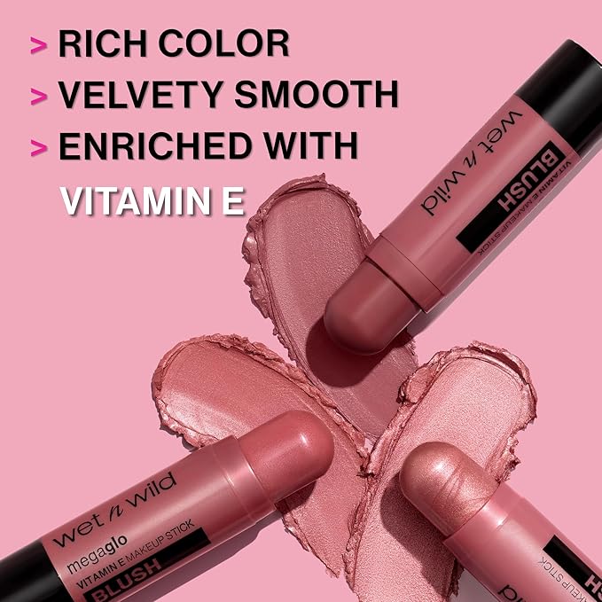 wet n wild Mega Glo Makeup Stick, Buildable Color, Versatile Use, Cruelty-Free & Vegan - Dusty Pink