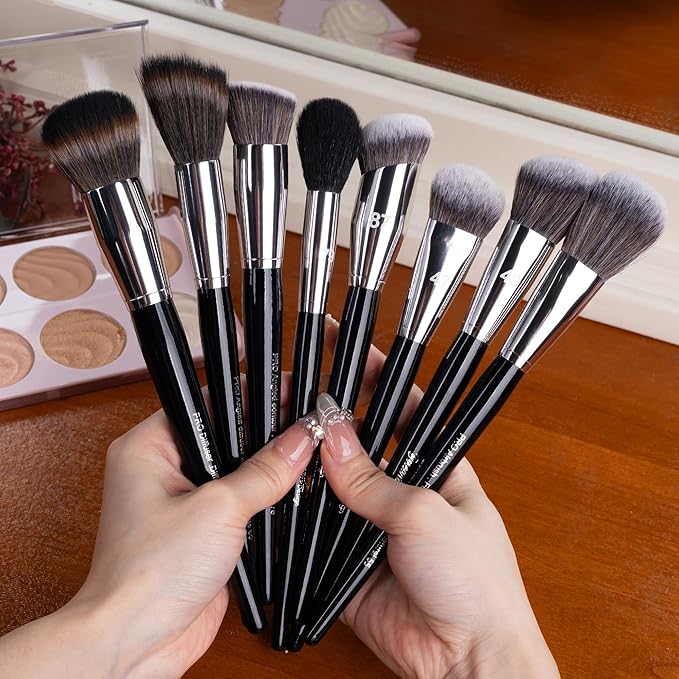 Bueart Design 36Pcs PRO Grade Natural Goat Hair Pony Bristles Makeup Brushes Set with Super Holder Professional-Grade Precision & Luxury Brush for beauty enthusiasts&professionals Makeup Artist