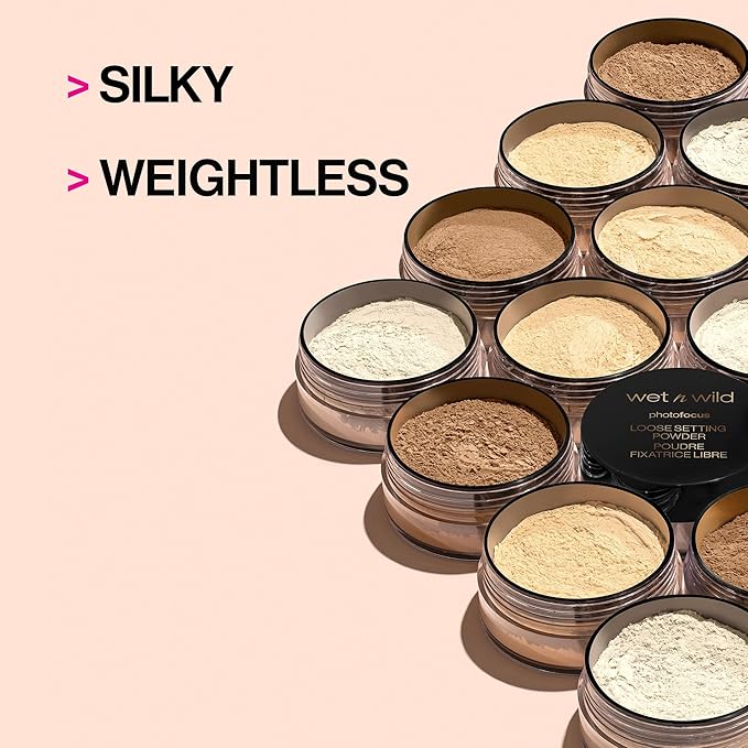 wet n wild Photo Focus Loose Baking Setting Powder, Highlighter Makeup, Medium-Deep to Deep Skin Tones, Deep