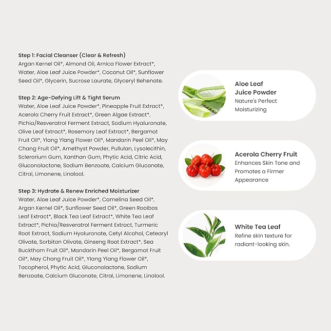 The Spa Dr. 3-Step Age-Defying Skincare System - Antiaging SkinCare Set for Women - Anti Aging Skin Care Sets for Women - Skin Care Routine: Cleanser, Age Defying Lift & Tight Serum, Moisturizer