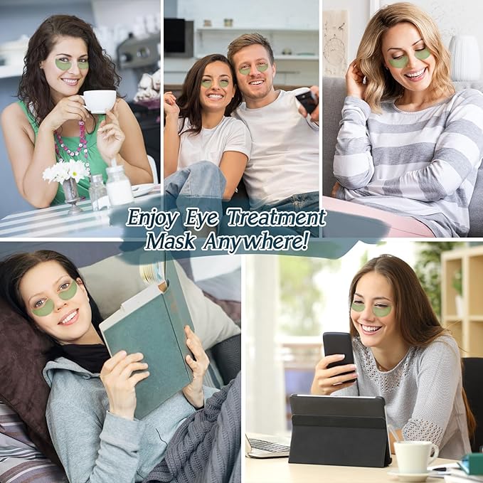 Under Eye Patches (60PCS), Aloe Vera & Collagen Eye Mask, Eye Patches for Puffy Eyes, Anti-Aging Eye Mask for Puffiness, Under Eye Mask for Dark Circles and Eye Bags, Hydrating Eye Gel Pads(green)