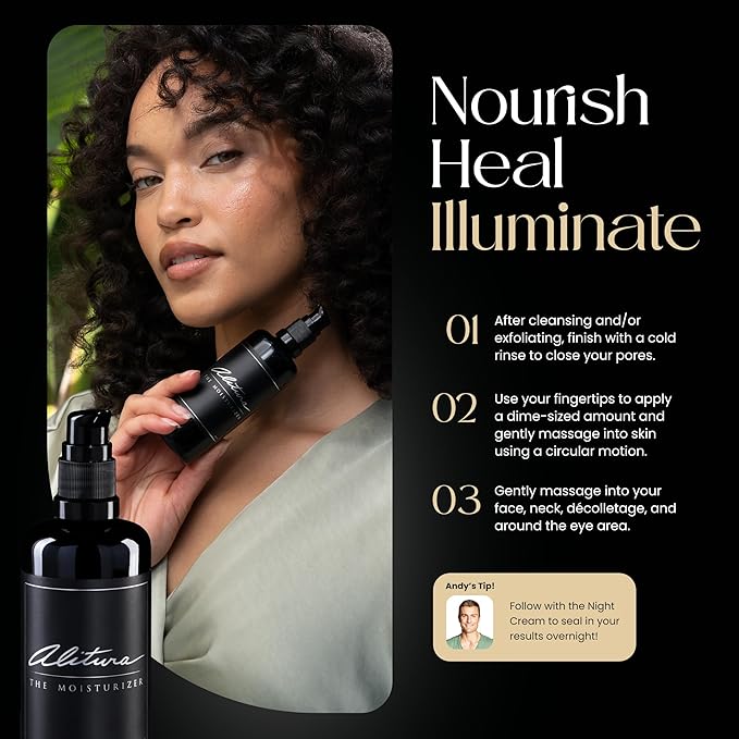 Alitura Naturals Face Moisturizer for Men & Women – 100ml Daily Hydrating Cream with Aloe Vera, Bee Propolis, Sea Buckthorn, & Honey – Anti-Aging, Soothing, Non-GMO, USA Made