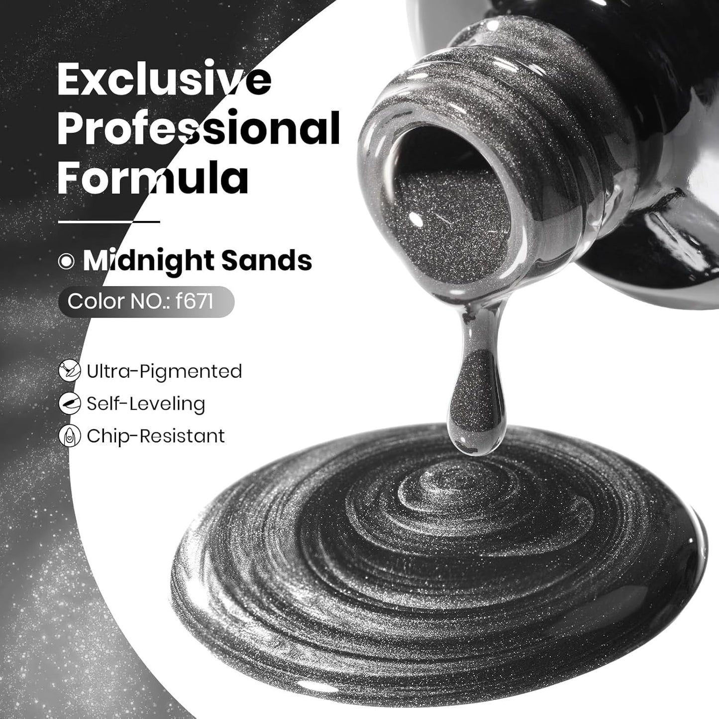 Beetles Black Cat Eye Gel Polish, 15ML Black Glass Cat Eye Glitter Gel Polish with Magnet Shimmer Translucent Sheer Color Soak Off UV Midnight Sands Series French Nail Art Dsign Gift for Women