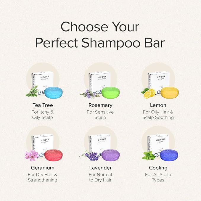 Maka Nature Low-Carbon Shampoo Bar | Korean K-Beauty Haircare with Natural Ingredients for Scalp & Hair Types | Vegan, Eco-Friendly, pH balanced, 3.35oz (Rosemary)