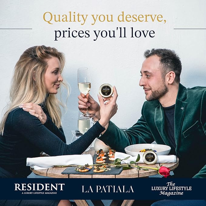 OVERNIGHT GUARANTEED, BESTER Premium Russian Osetra Sturgeon Caviar - 2x 1 oz-30G (Duo Pack) 2 tins of 30g each - Malossol Ossetra Black Roe - Premium Quality, Traditional Style, imported