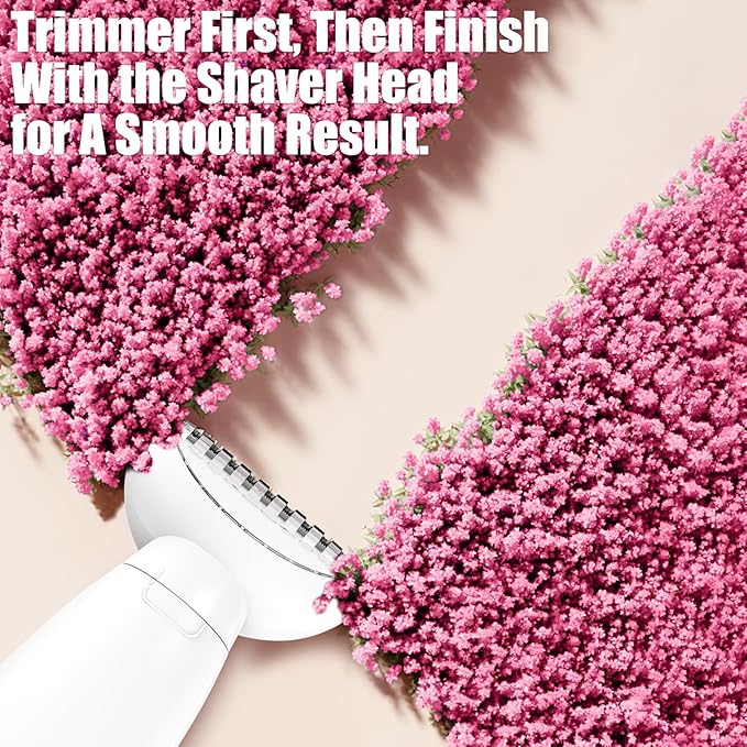 5 in 1 Bikini Trimmer for Women, Electric Razors for Women Pubic Hair Trimmer Waterproof Facial Hair Removal Cordless Electric Bikini Shaver with USB Charge Dock