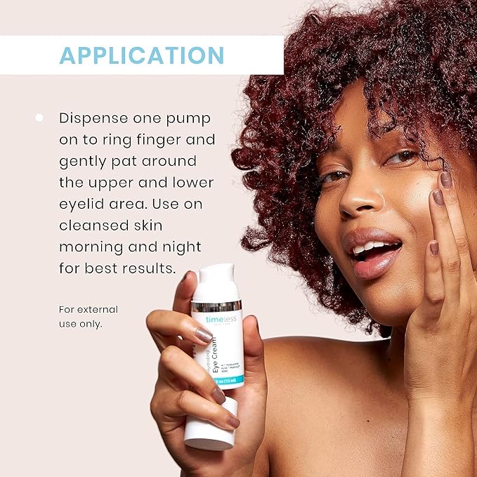 Timeless Skin Care Hydrating Eye Cream - Skin Care Cream for Eyes with Hyaluronic Acid - Hydrating Beauty Product for Personal Care - 0.5 oz (Pack of 2)