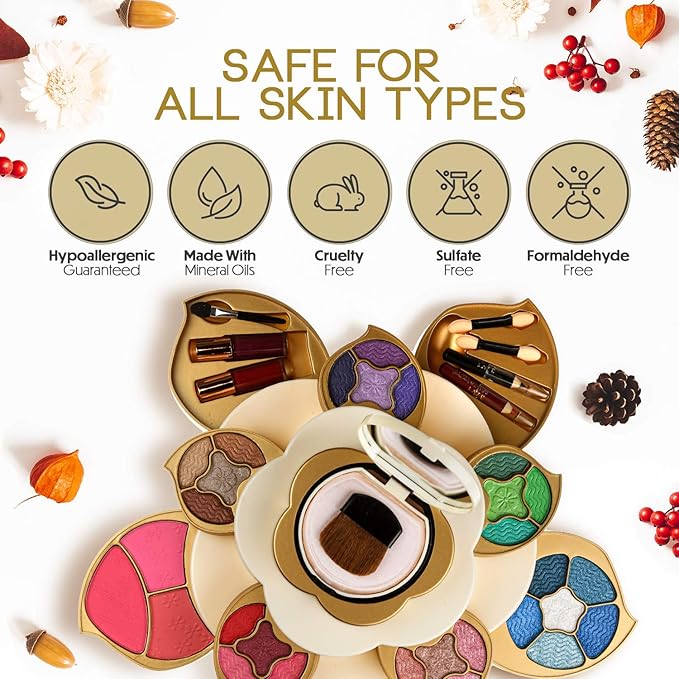 All In One Makeup Gift Kit for Woman and Teens | Makeup Flower Set with Eyeshadow Palette