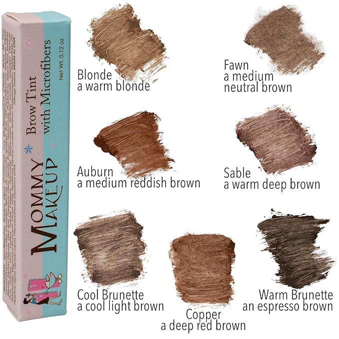 Brow Tint with Microfibers - 4-in-1 Tinted Eyebrow Gel to Groom, Hold, Sculpt & Color Your Brows, Covers Gray Hair - Water Resistant, Clump-Free, Long Lasting (Blonde) by Mommy Makeup