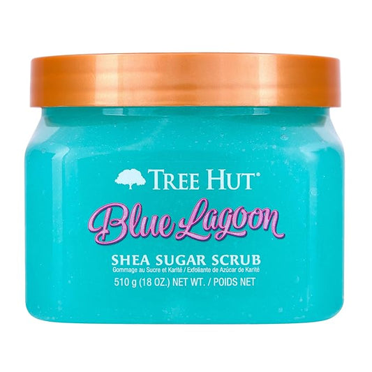 Tree Hut Blue Lagoon Shea Sugar Scrub | Exfoliating Body Scrub Removes Dead, Dry Skin for a Soft & Hydrated Feel | Nourishing Essential Body Care | 18 fl oz.