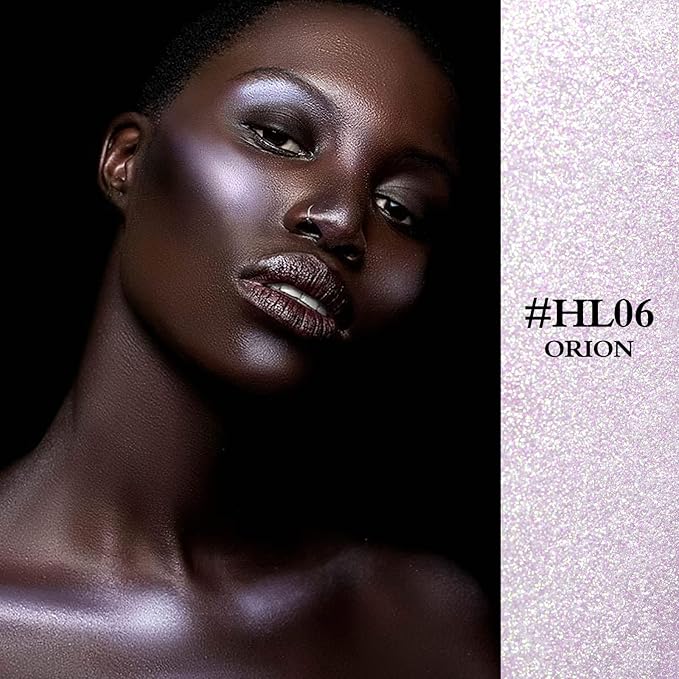 FOCALLURE Starfall Glowing Liquid Highlighter, Shimmering Body Oil, Non-Sticky Shimmer Liquid Luminizer, Non-Greasy, Face & Body Glitter Makeup for Costumes, Cosplay, Rave Festival, ORION