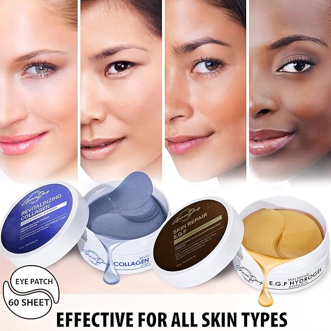 Under Eye Hydrogel Collagen Eye Patches, Anti-Wrinkle Eye Patch, Treatment for Puffy Eyes, Eye Bags, Dark Circles Under Eye, Puffiness, Eye Patch with Hyaluronic Acid and Peptides, 30 pairs