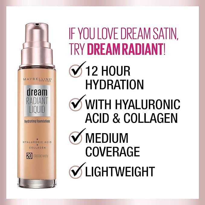 Maybelline New York Dream Satin Liquid Foundation (Dream Liquid Mousse Foundation), Nude, 1 fl. oz.