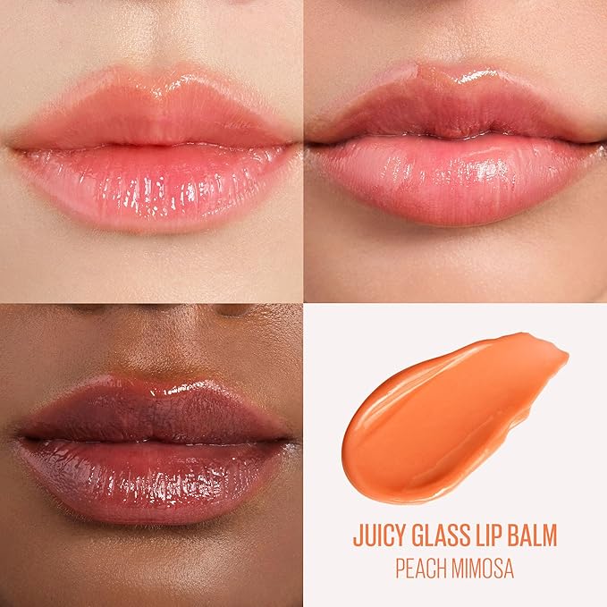 Kaja Juicy Glass Lip Balm | Plumping, Hydrating, Korean Lip Balm, Moisturizing Lip Care, 24hrs Long-lasting Hydration, Nourishing Lip Care | Peach Mimosa, 0.15 oz.