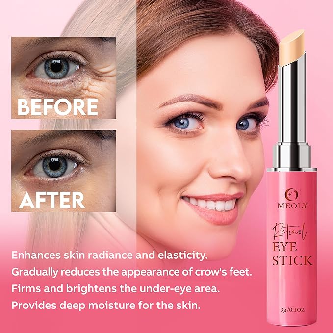 Instant Eye Bag Remover, Retinol Eye Cream for Dark Circles, Under Eye Brightener Stick, Under Eye Cream Anti Aging, Eye Cream for Wrinkles, Brightening Eye Cream for Puffiness and Bags