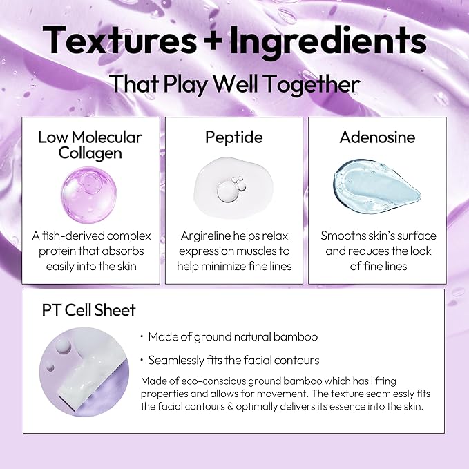 LAPCOS Collagen Sheet Mask, Firming Daily Face Mask with Collagen Peptides for Anti-Aging, Helps to Minimize Wrinkles, Restores Skin Elasticity & Firmness, Korean Beauty Favorite, 5-Pack