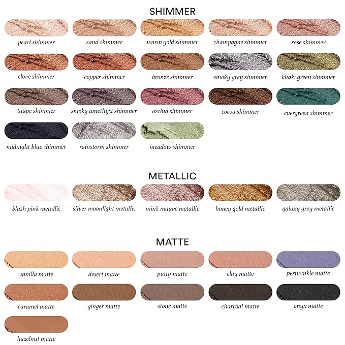 Julep Eyeshadow 101 Crème to Powder Waterproof Eyeshadow Stick 10 Piece Palette - Matte and Shimmer Finishes
