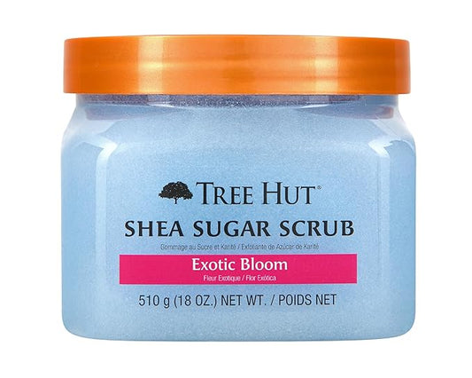 Tree Hut Exotic Bloom Shea Sugar Scrub | Exfoliating Body Scrub Removes Dead, Dry Skin for a Soft & Hydrated Feel | Nourishing Essential Body Care | 18 fl oz.
